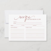 Schöne Kalligraphie Brautparty Rezeptionskarten (Vorderseite)