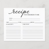 Schöne Kalligraphie Brautparty Rezeptionskarten (Vorderseite)