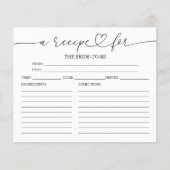 Schöne Kalligraphie Brautparty Rezeptionskarten (Vorderseite)