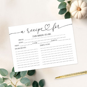 Schöne Kalligraphie Brautparty Rezeptionskarten