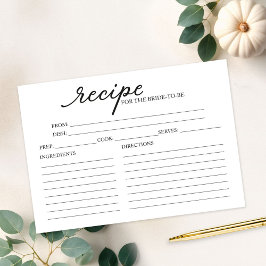 Schöne Kalligraphie Brautparty Rezeptionskarten