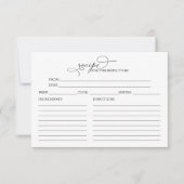 Schöne Kalligraphie Brautparty Rezeptionskarten (Vorderseite)
