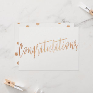 Schöne Kalligraphie Gold Rose "Glückwunsch Karte