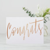 Schöne Kalligraphie Gold Rose "Glückwunschs" Karte (Stehend Vorderseite)