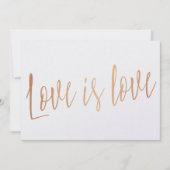 Schöne Kalligraphie Gold Rose "Liebe ist Liebe" (Vorderseite)