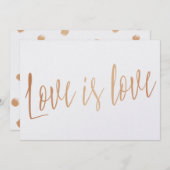 Schöne Kalligraphie Gold Rose "Liebe ist Liebe" (Vorne/Hinten)