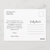 Schöne Kalligraphie Hochzeit Danke Foto Postkarte (Rückseite)