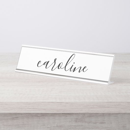 Schöne Kalligraphie Name Schreibtischnamensplakette (Vorderseite )