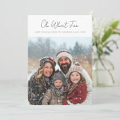 Schöne Kalligraphie Oh, was Spaß Weihnachten Foto (Stehend Vorderseite)