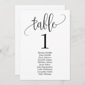 Schöne kalligraphische Tischkarte Menükarte (Vorne/Hinten)