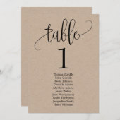 Schöne kalligraphische Tischkarte Menükarte (Vorne/Hinten)