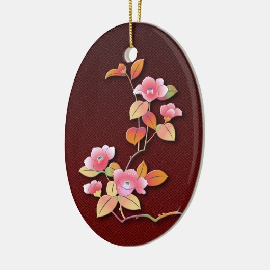 Schöne Kamelie Keramik Ornament (Links)