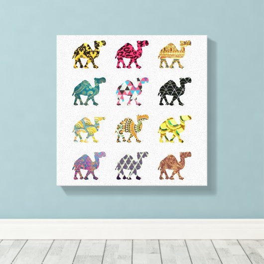 Schöne Kamelkunst Leinwanddruck (Insitu (Holzboden))