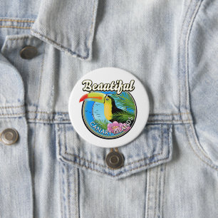Schöne Kanarische Inseln Vintage-Logo Button