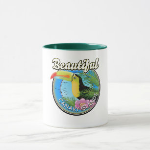 Schöne Kanarische Inseln Vintage-Logo Tasse