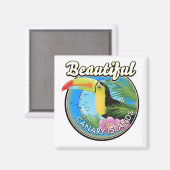 Schöne Kanarische Inseln Vintages Logo Magnet (Vorderseite/Rückseite)