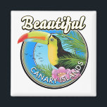 Schöne Kanarische Inseln Vintages Logo Magnet<br><div class="desc">Schöne Kanarische Inseln Vintage Stil Logo Cartoon.</div>