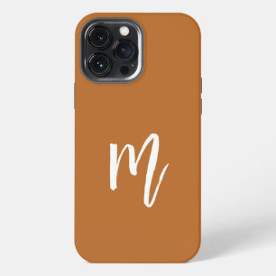 Schöne Karamell-Hintergrund Kalligrafie-Initiale iPhone 13 Pro Max Hülle