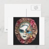 Schöne Karnevalsmaske Postkarte (Vorne/Hinten)