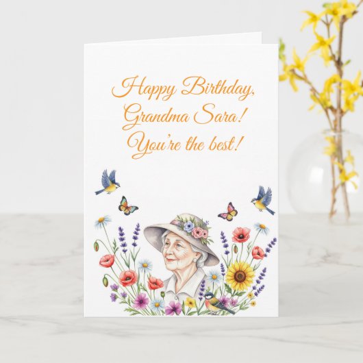 Schöne Karte für Oma (Gelbe Blume)