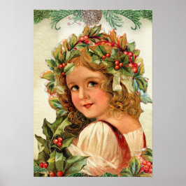 Schöne Karten Xmas Mädchen,1897 Poster