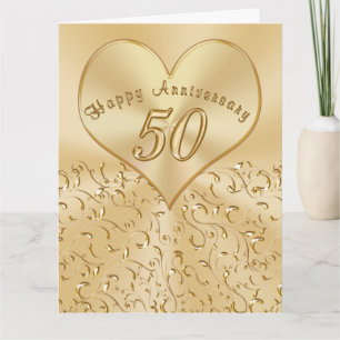Schöne Karten zum 50. Hochzeitstag, 3 Größen