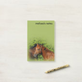 Schöne Kastanienpferde in der Sommersonne Post-it Klebezettel (Auf Schreibtisch)