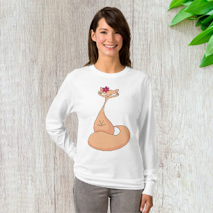 Schöne Katze Aussehen schöne Frauen lange Schläfch T-Shirt