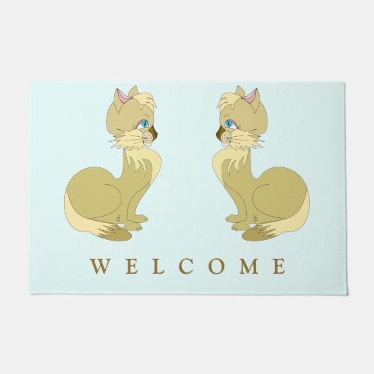 Schöne Katze Doormat - individuell anpassbar Fußmatte (Vorderseite)