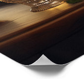 Schöne Katze im Anzug beim Trinken in Paris Poster (Ecke)