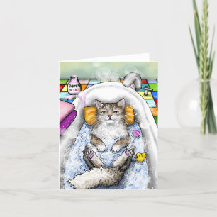 Schöne Katze im Bad Katze 761 Dankeskarte