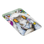 Schöne Katze im Bad Katze 761 Magnet (Rechte Seite)