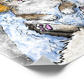 Schöne Katze im Bad Katze 761 Poster (Ecke)