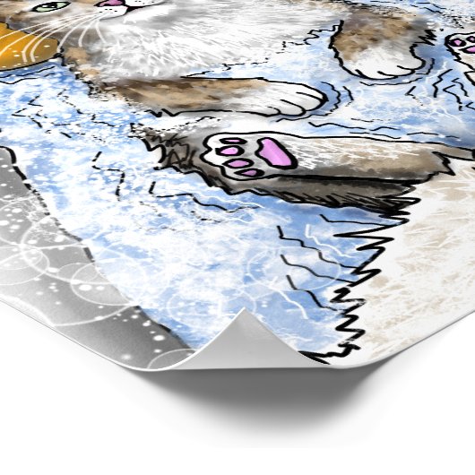 Schöne Katze im Bad Katze 761 Poster (Ecke)