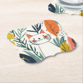 Schöne Katze im Garten Untersetzer (angewinkelt)