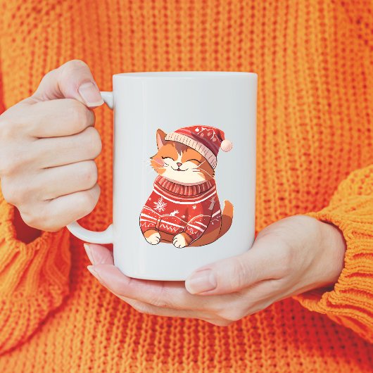 Schöne Katze im Urlaub Tasse im Pullover