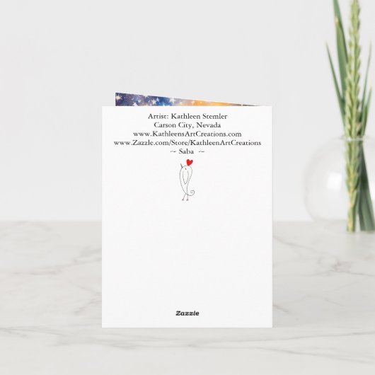 Schöne Katze in der Sonnenkarte Karte (Rückseite)