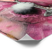 Schöne Katze in rosa Kleid mit Perlen Poster (Ecke)