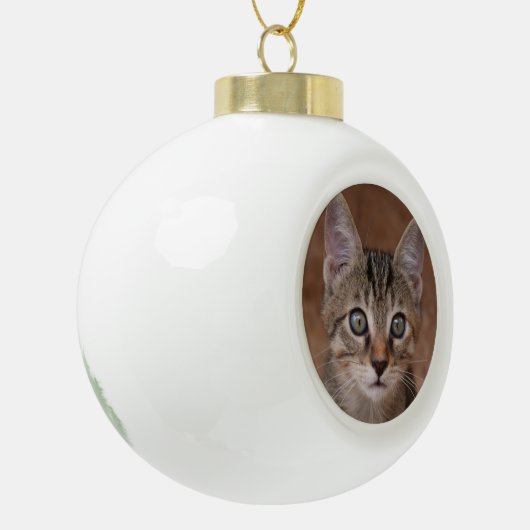 Schöne Katze Keramik Kugel-Ornament (Links)