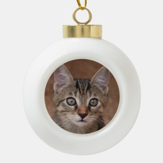 Schöne Katze Keramik Kugel-Ornament (Vorderseite)