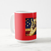 Schöne Katze mit amerikanischem Flaggenhintergrund Kaffeetasse (Vorderseite Links)