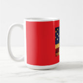 Schöne Katze mit amerikanischem Flaggenhintergrund Kaffeetasse (Links)