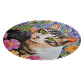 Schöne Katze mit Blume Schneidebrett (Ecke)