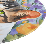 Schöne Katze mit Blume Schneidebrett (Ecke)