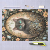 Schöne Katze mit Blume Seidenpapier (Handwerk)