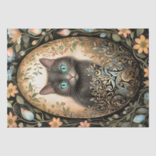 Schöne Katze mit Blume Seidenpapier