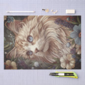 Schöne Katze mit Blume Seidenpapier (Handwerk)