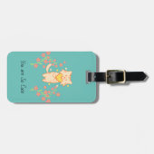 Schöne Katze mit Korallenbäumen Blume Gepäckstück Gepäckanhänger (Vorderseite horizontal)