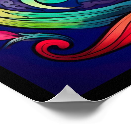 Schöne Katze mit Mandala Design Poster (Ecke)