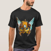 Schöne Katze mit Roman Helmet T-Shirt (Vorderseite)